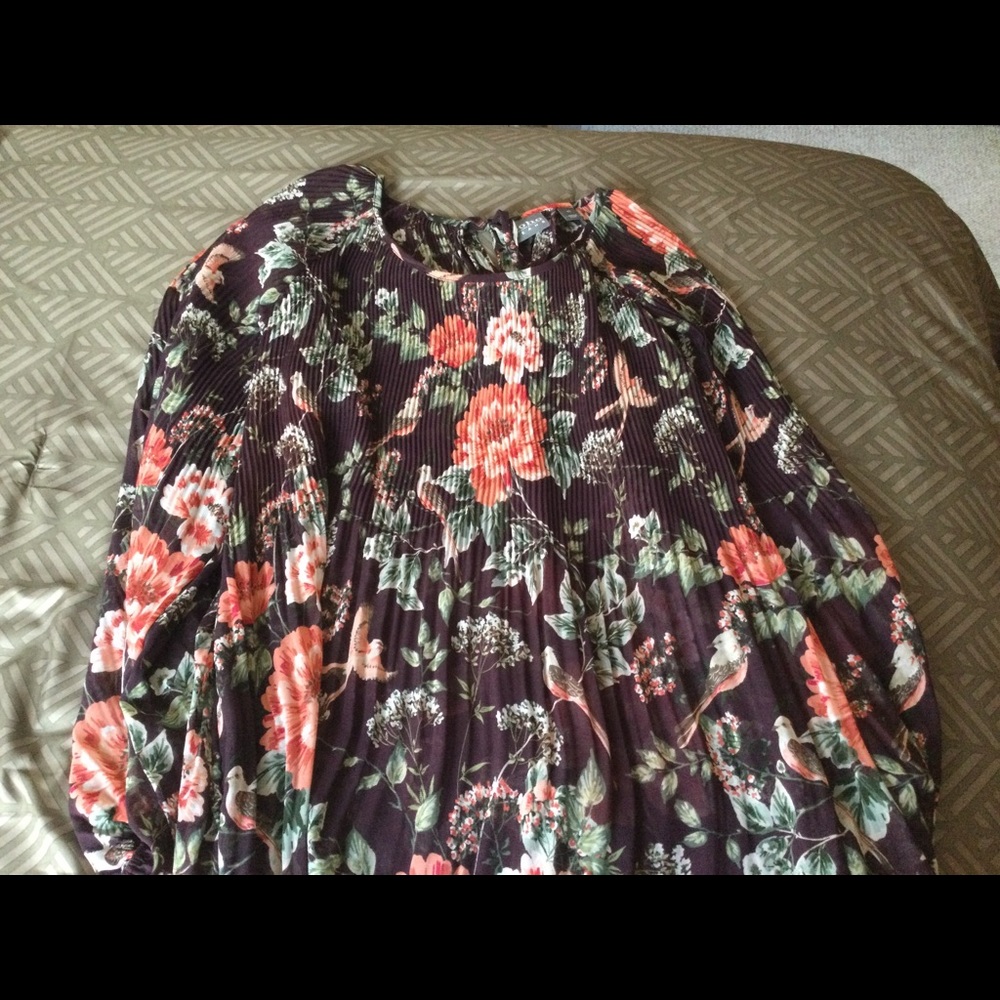 NY&Co Brown Long Sleeve Cold Shoulder Blouse